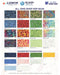 Color chart of fabric patterns with Lumin Fabrics branding