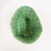 A fabric-covered chair insert or small chair with a green and black plaid pattern, photographed from above on a white background.