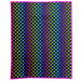 Colorful polka dot pattern on a black background