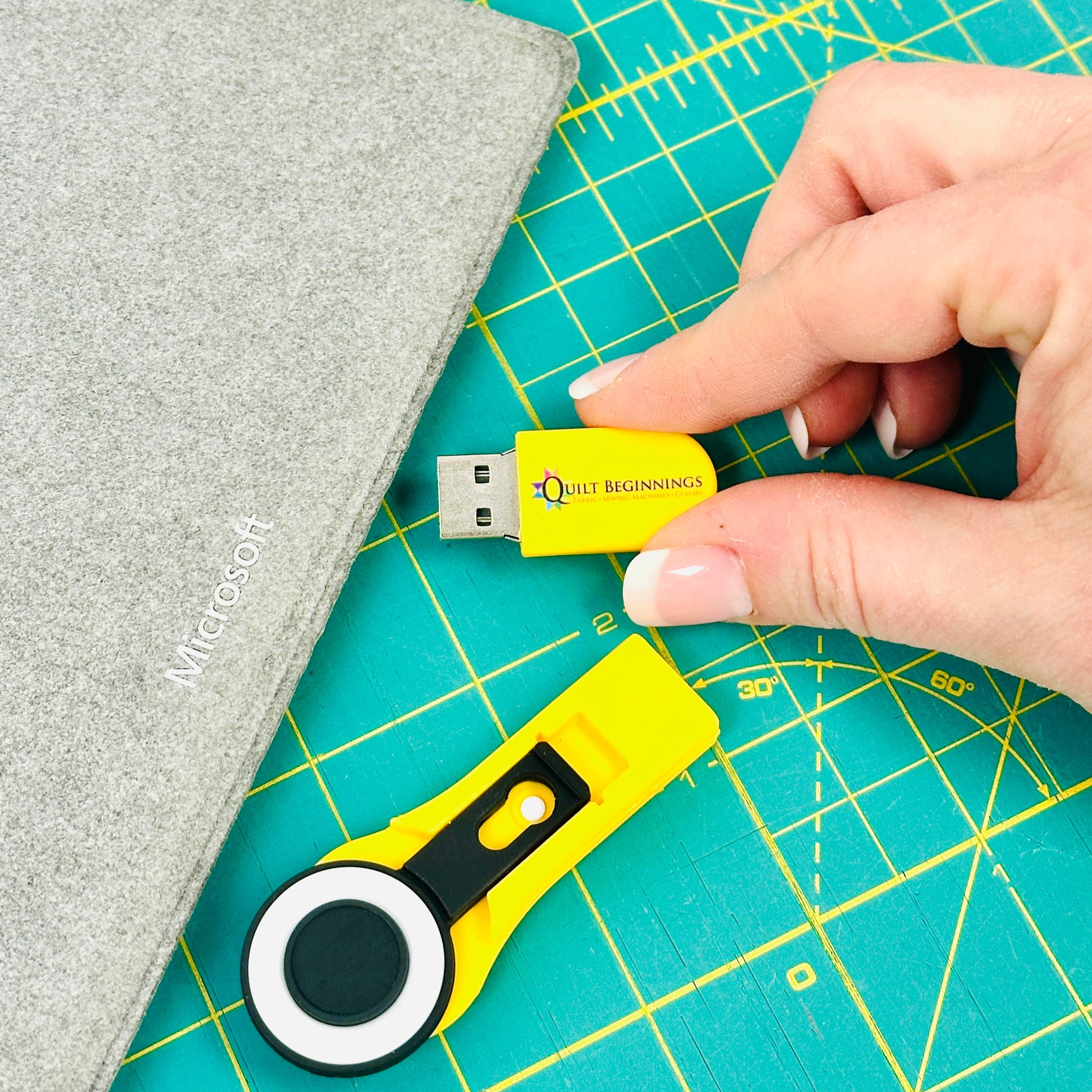 Rotary Cutter USB Drive – Quilt Beginnings Exclusive