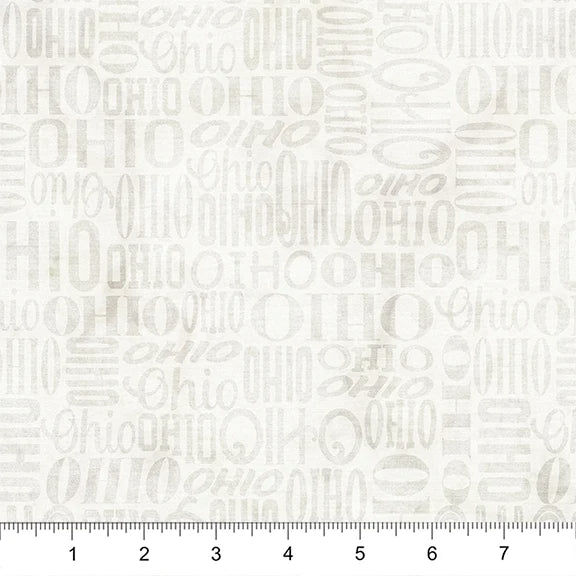 Pattern of 'OHIO' text on a white background with a ruler at the bottom.