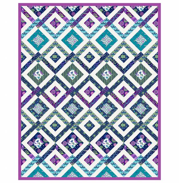 Entangled Quilt Pattern by Gingerberry Quilts for Water's Edge Collection for Northcott