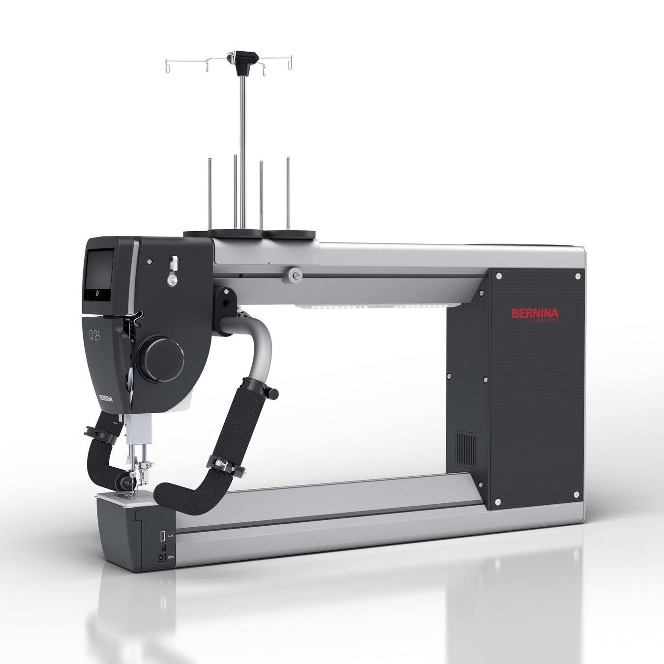 Robotic arm with a camera on a white background
