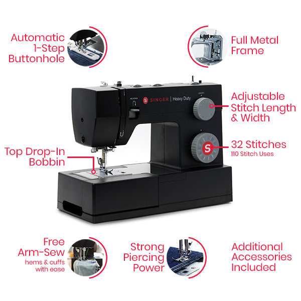 SINGER Heavy Duty 4432 Black Sewing Machine - Special Edition