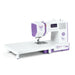 Sewing machine with a white and purple design on a white background