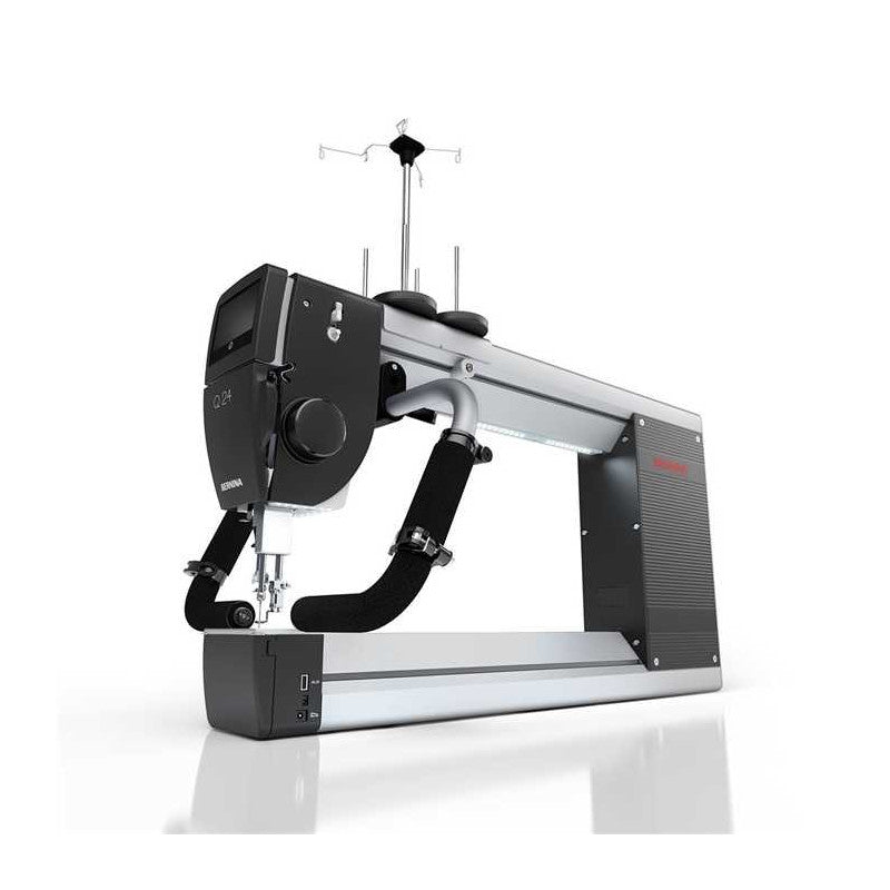 Robotic arm with various components on a white background