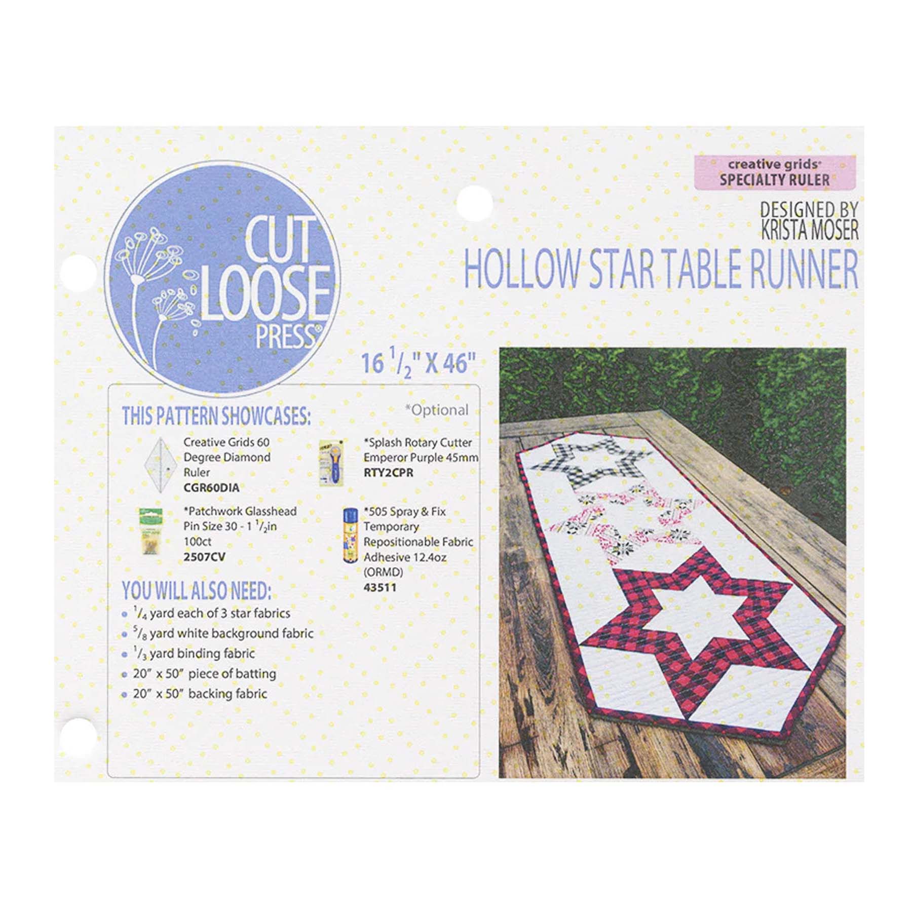 Hollow Stars Table Runner Project Sheet