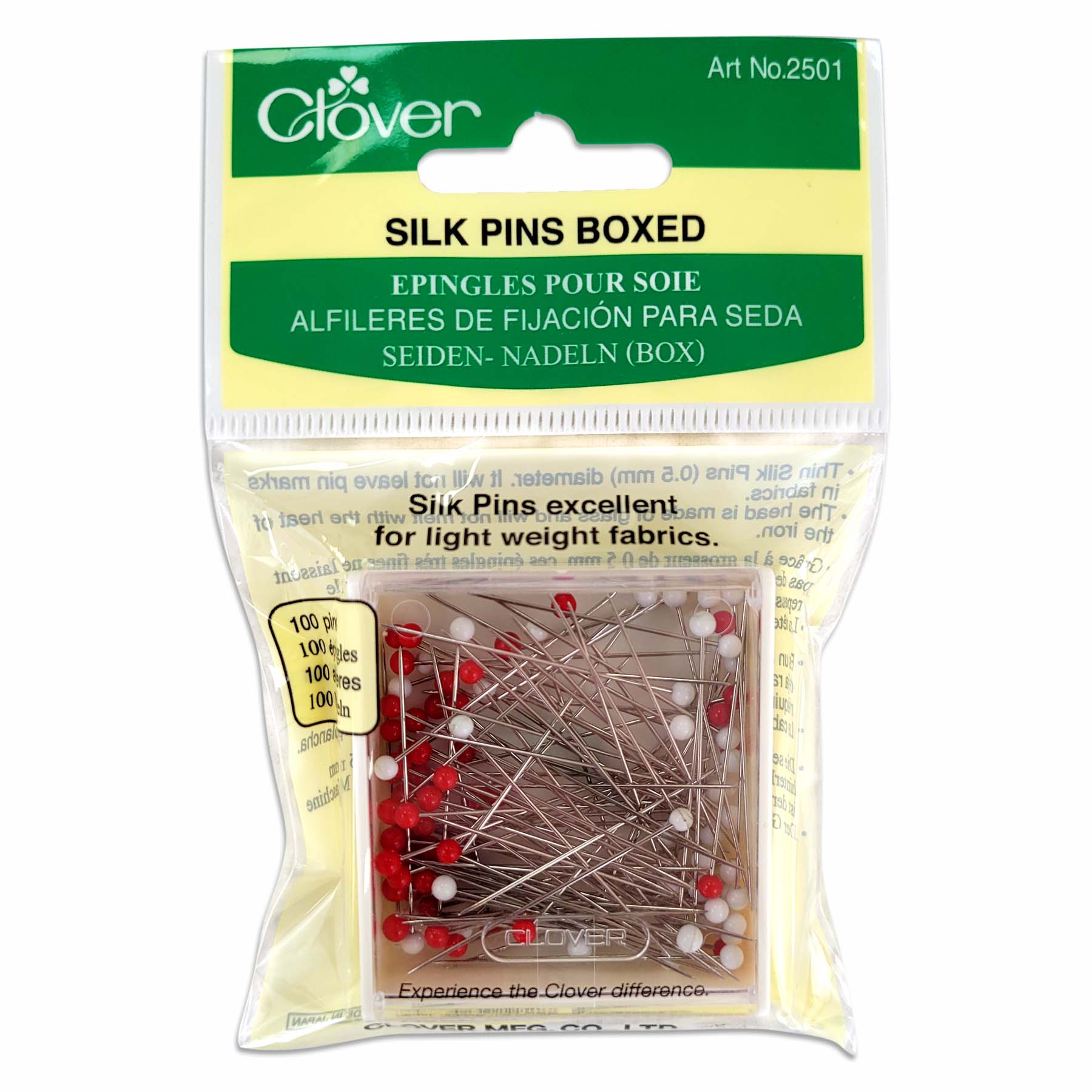 Silk Glass Headed Straight Pins 1 1/4" - 100ct